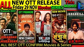 FRIDAY New OTT Release 29 NOV l Hindi Movies WebSeries l Sikandar BloodyBeggar Amaran VickyVidya [upl. by Nagn]