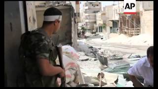 Free Syrian Army fighters battle with govt soldiers in streets of Aleppo [upl. by Mafala]