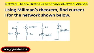 Find current I using Millmans theorem [upl. by Yetnom645]