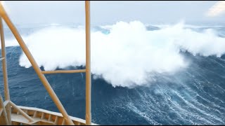 MONSTER WAVES Reaching Oil Rigs Windows  North Sea [upl. by Carr]