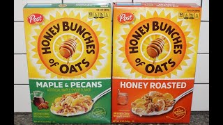 Post Honey Bunches of Oats Cereal Maple amp Pecans and Honey Roasted Review [upl. by Yc]