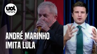 André Marinho imita Lula Bolsonaro só não fica mais vermelho porque já está com cara queimada [upl. by Bohun411]