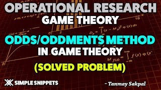 OddsOddments Method in Game Theory2x2 Matrix Solved Example  Operations Research [upl. by Karon]