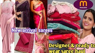 Meesho HaulReady to wear SareeDesignerWeddingPartywear Saree HaulMeesho Saree haul [upl. by Jarin559]