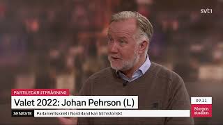 Partiledarutfrågning valet 2022 Johan Pehrson Liberalerna [upl. by Hopper]