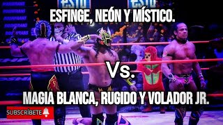 Esfinge Neón y Místico Vs Magia Blanca Rugido y Volador Jr [upl. by Lindly]