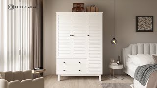 Wardrobe Clothing Storage Cabinet Installation steps  FUFUampGAGA [upl. by Libre]