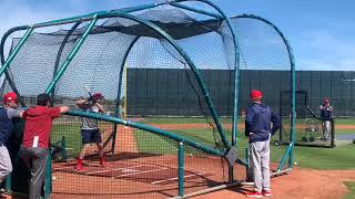 Bobby Dalbec Boston Red Sox powerhitting prospect takes BP at spring training 2019 [upl. by Jule]