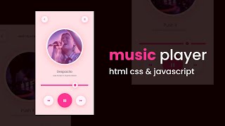 How To Make A Music Player Using HTML CSS And JavaScript [upl. by Dasya]