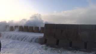 Tempête à SaintGuénolé vendredi 3 janvier 2014 3 [upl. by Leasim]