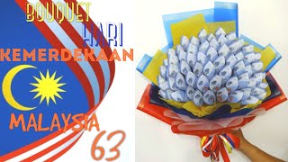 BOUQUET DUIT HARI MERDEKA MALAYSIA 2020  63keping Duit RM1 bouquetmerdeka MALAYSIAPRIHATIN [upl. by Ydde]