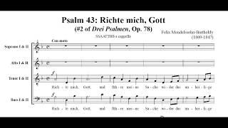 Mendelssohn  Psalm 43 quotRichte mich Gottquot Score Video [upl. by Anemolif169]