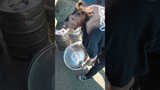 Lifting kegs with my coworker [upl. by Hayyifas]