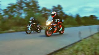 EmsMotoCrew Treffen  Rennpuch Puch maxi S vs KTM RC 125 [upl. by Nuahsyd]