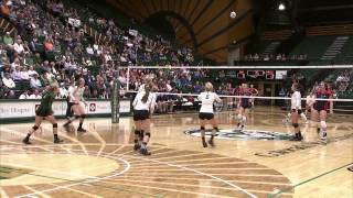 CSU volleyball vs Fresno State highlights [upl. by Wilinski]