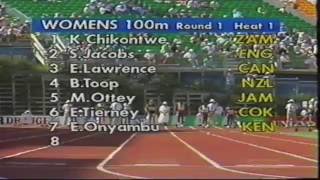 1990 Commonwealth Games Auckland Womens 100m Heats and Final [upl. by Erolyat]