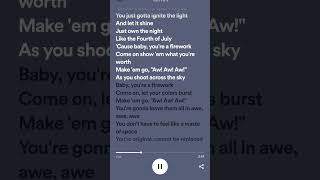 Firework  Katy Perry Lyrics [upl. by Lodhia]