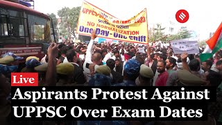 Live  Massive protest by Aspirants Against UPPSC over Exam dates at Prayagraj in Uttar Pradesh [upl. by Dlaregztif993]