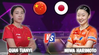 Qian Tianyi vs Miwa Harimoto WTT Champions Montpellier 2024 [upl. by Asaret]