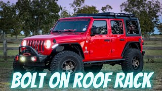 Bolt on Roof Rack for the Jeep Wrangler JLU from HOOKE ROAD Full INSTALL and REVIEW [upl. by Galang]