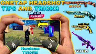 free fire one tap headshot tips and tricks full tutorial with handcam [upl. by Eejan]