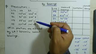 46 Compass Surveying Local Attraction Correction by Bearings Complete Numerical [upl. by Shaw]