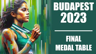 2023 World Athletics Championships  Final Medal Table 27 August  Budapest budapest23 [upl. by Batha]