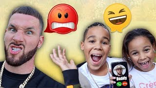 FamousTubeKIDS Prank Call Daddy  Kids Pretend Play [upl. by Concordia]