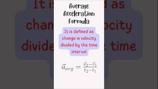 Average Acceleration Formula and Definition shorts [upl. by Kristof]