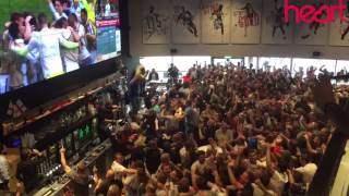 Fans at Ashton Gate Stadium Bristol celebrate England winner against Wales at Euro 2016 [upl. by Zetrok950]