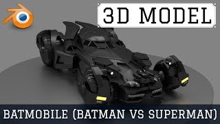 Batmobile Batman vs Superman  3D MODEL  360º [upl. by Nirual]