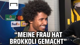 Adeyemi lobt Freundin Loredana nach Hattrick 😂  Borussia Dortmund  Champions League [upl. by Lemrahs]