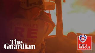 Australian firefighters capture moment their truck is overrun by a bushfire [upl. by Miah]