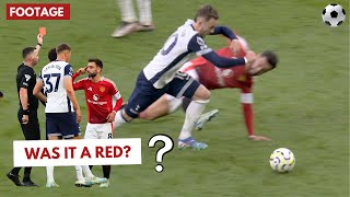 Bruno Fernandes Controversial Red Card vs Tottenham 🟥 Footage amp Explanation [upl. by Engis]