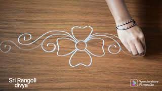 Trendy amp easy side border designs  Beautiful side rangoli designs  side muggulu [upl. by Win]