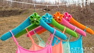 HOW to CROCHET CLOTHES HANGER COVER  Crocheted Covers for a Hanger [upl. by Fortune]