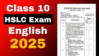 Class 10 New HSLC 2025 English syllabus মেট্ৰিক পৰীক্ষা ২০২৫ Syllabus SEBA board Assam [upl. by Attelocin]