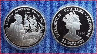 5 oz Silver 165th Anniversary of Napoleons Death Saint Helena 1986 [upl. by Yenor407]