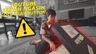 YOUTUBE SALAH KASIH GOLD PLAY BUTTON  JATOH [upl. by Berck501]