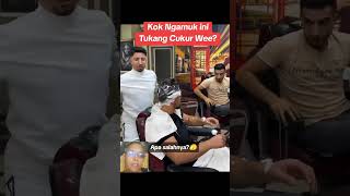 Tukang cukur ini EmosiGamp4rin konsumennya kenapa ya 🤭 videoreaction viralvideo shorts [upl. by Rriocard]