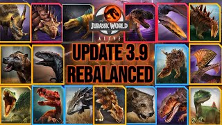 ALL Jurassic World Alive DINOSAUR CHANGES for Update 39 [upl. by Rea]