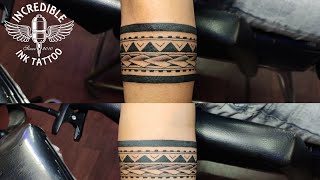 Maori Armband Tattoo  Timelapse [upl. by Pokorny]