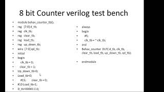 counter 8 bit testbench verilog [upl. by Esihcoc]