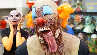 Silicone Mask Try On CFX Halloween Masks Tour [upl. by Adniroc]