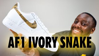 Nike Air Force 1 Ivory Snake Cult Classic On Foot Sneaker Review QuickSchopes 679 Schopes AO1635 100 [upl. by Rednijar]