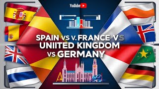 Spain vs France vs United Kingdom vs Germany  Data Comparison [upl. by Blankenship]