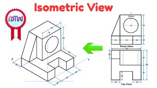 Isometric View  How to Construct an Isometric View of an Object  Example 4 [upl. by Eirojram]