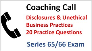 Series 65 and Series 66 Coaching Call Replay 20 Practice Questions [upl. by Elspeth]