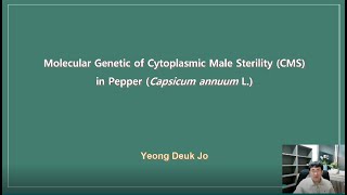 Molecular genetic studies on cytoplasmic male sterility CMS in pepper Capsicum annuum L [upl. by Zerat160]