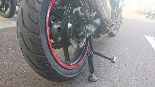 HowTo動画 KAWASAKI NINJA250R バイクのチェーンメンテをやってみました。 バイク用のジャッキが凄く便利です！ [upl. by Lillis992]